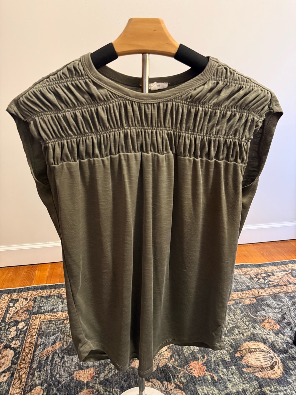 Maurices Olive Green Smocked Yoke Tank